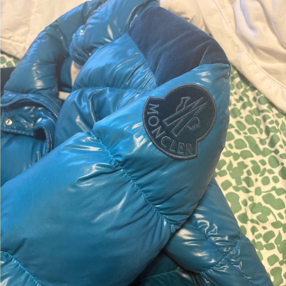 Moncler Shiny Blue Down Jacket